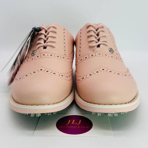 G/Fore Women's Brogue Gallivanter Blush Leather Golf Shoes G4LS22EF08 Size 9 - Picture 2 of 10